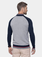 Cardigan bicolore in misto cotone con zip - Aurelio Club