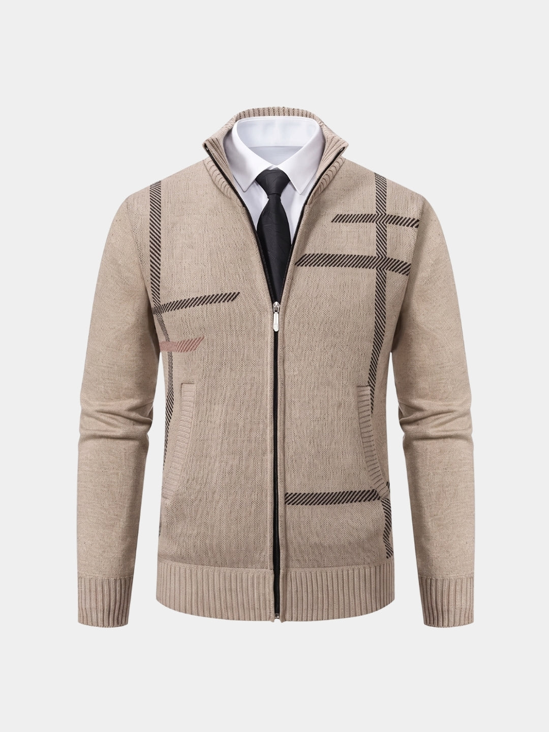Giacca in maglia Graphite con motivo geometrico - Aurelio Club