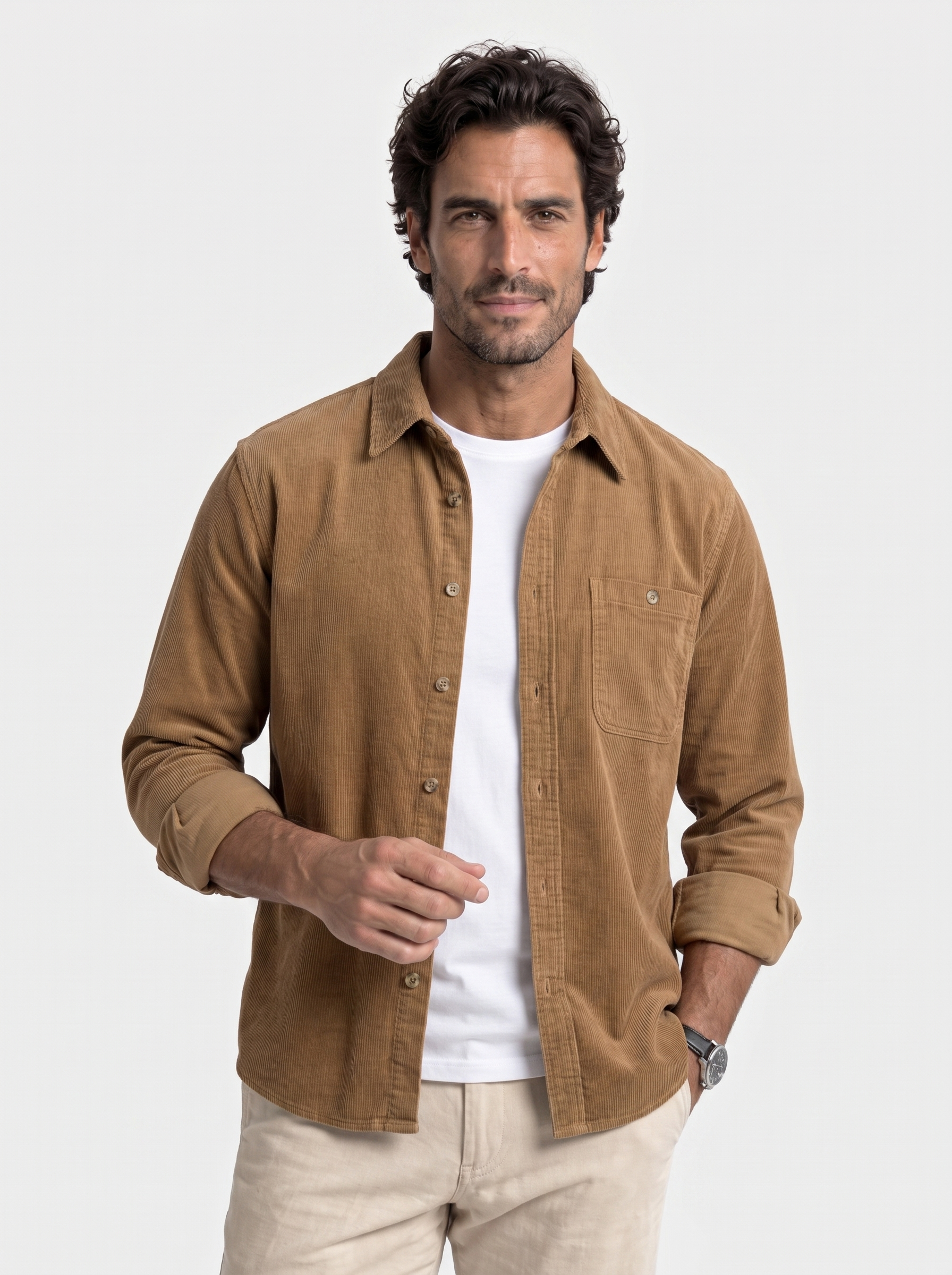 Camicia in velluto a coste a maniche lunghe - Aurelio Club