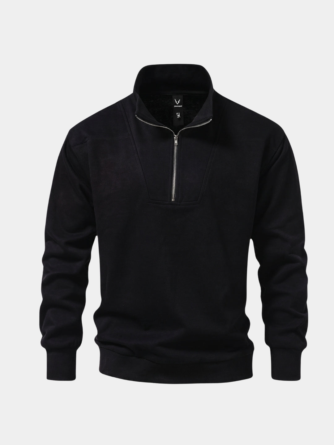 Felpa in cotone con zip corta al collo - Aurelio Club