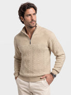 Pullover a collo alto con zip corta - Aurelio Club