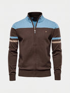 Cardigan in misto cotone con collo alto e zip - Aurelio Club