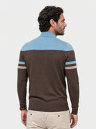 Cardigan in misto cotone con collo alto e zip - Aurelio Club