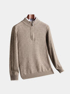 Pullover in lana a righe con zip corta - Aurelio Club