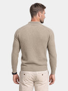 Pullover in lana a righe con zip corta - Aurelio Club