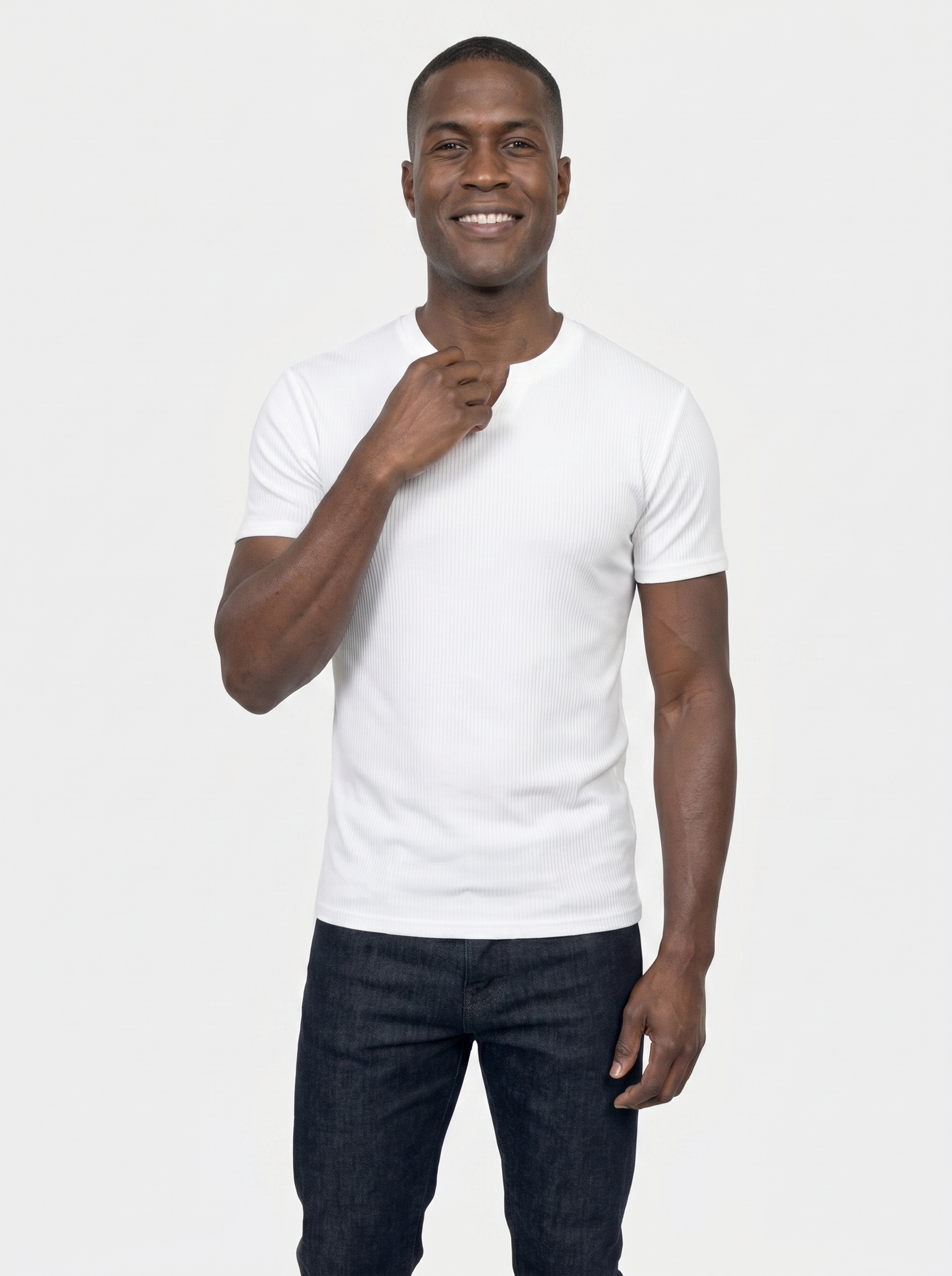 T-shirt aderente a coste in misto cotone - Aurelio Club