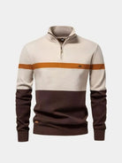 Pullover in misto cotone con colletto e zip corta - Aurelio Club