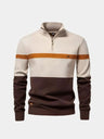 Pullover in misto cotone con colletto e zip corta - Aurelio Club