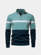 Pullover in misto cotone con colletto e zip corta - Aurelio Club