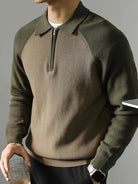Pullover con maniche raglan e zip corta - Aurelio Club