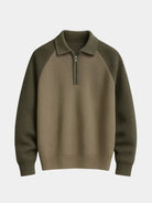 Pullover con maniche raglan e zip corta - Aurelio Club