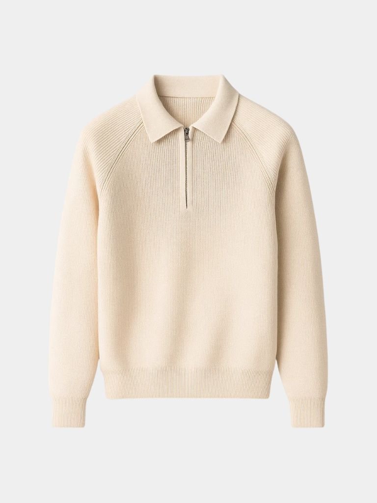 Pullover con maniche raglan e zip corta - Aurelio Club
