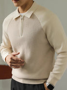 Pullover con maniche raglan e zip corta - Aurelio Club