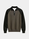 Pullover con maniche raglan e zip corta - Aurelio Club