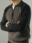 Pullover con maniche raglan e zip corta - Aurelio Club