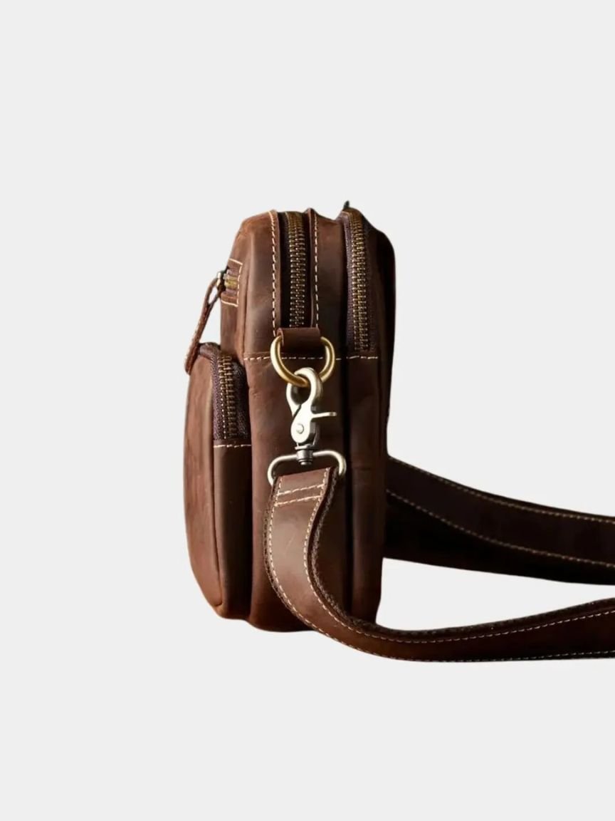 Borsa uomo in pelle d'ispirazione rétro - Aurelio Club