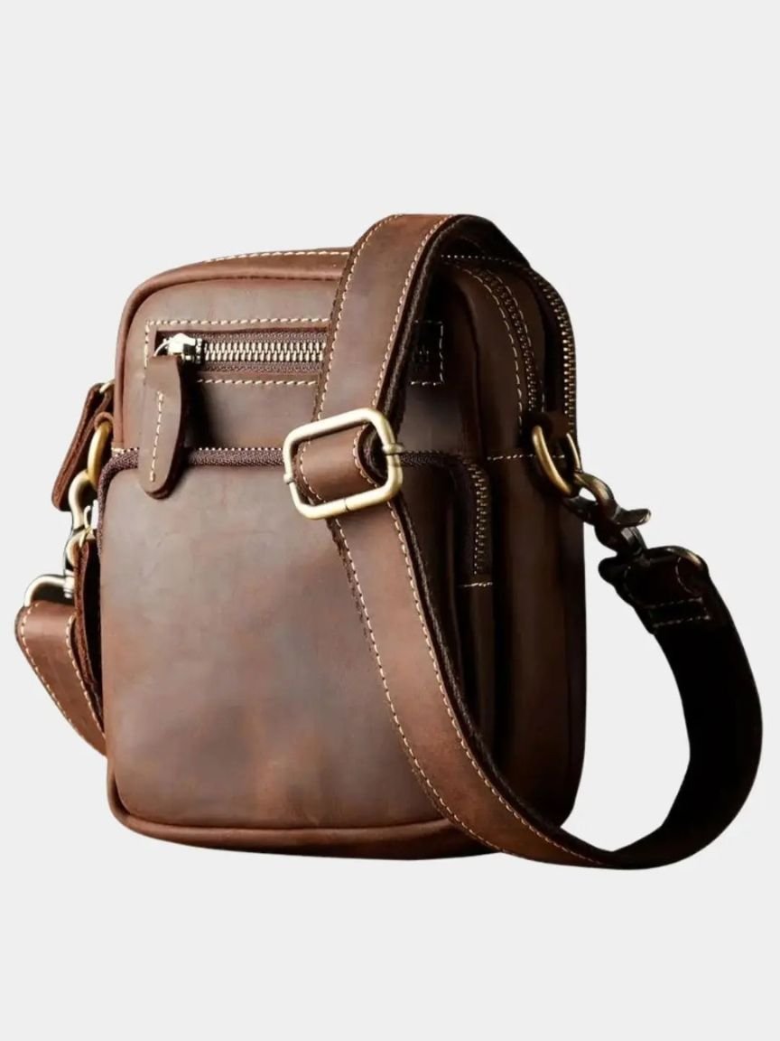 Borsa uomo in pelle d'ispirazione rétro - Aurelio Club