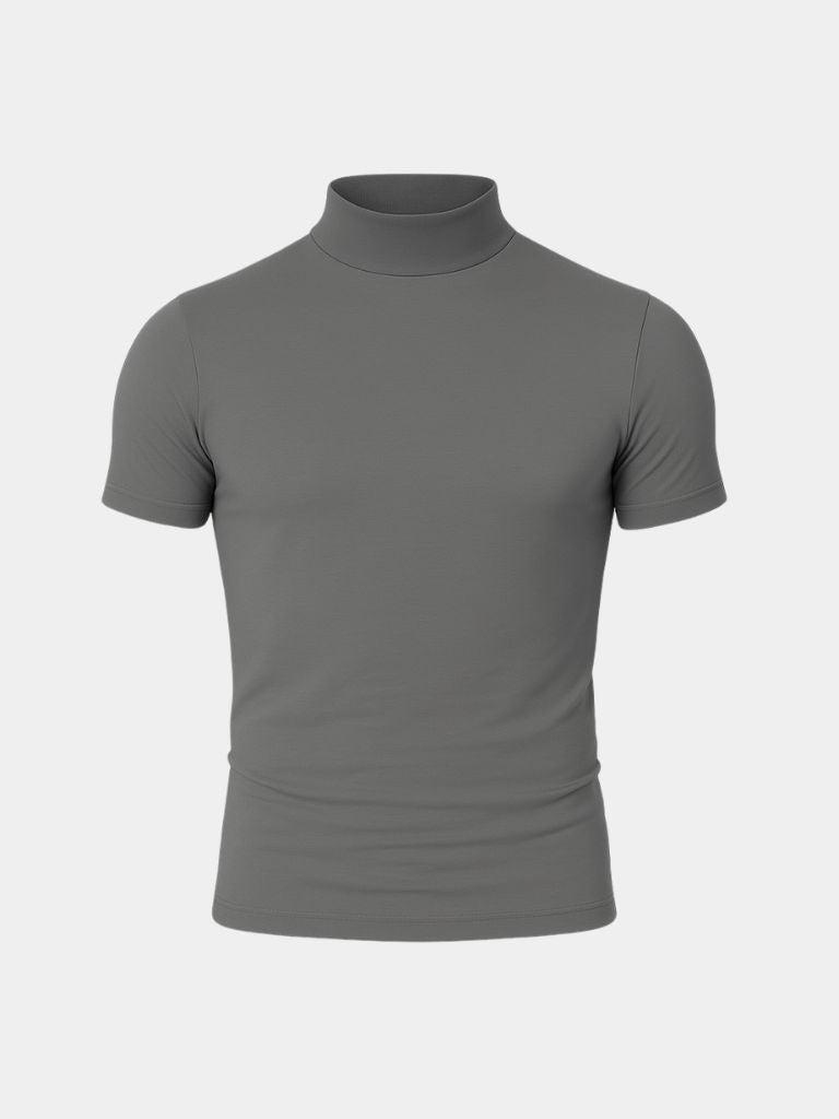 T-shirt a collo alto in tinta unita - Aurelio Club