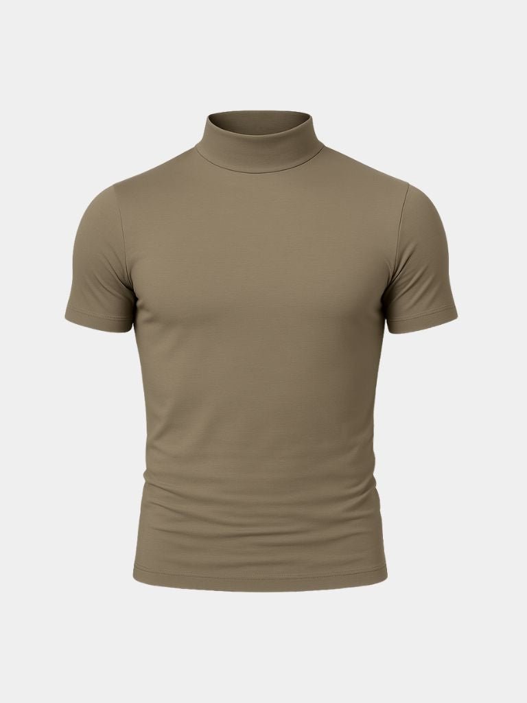 T-shirt a collo alto in tinta unita - Aurelio Club