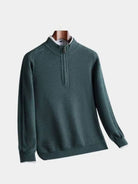 Pullover in lana a righe con zip corta - Aurelio Club
