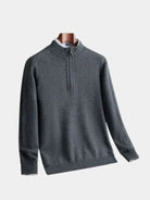 Pullover in lana a righe con zip corta - Aurelio Club