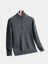 Pullover in lana a righe con zip corta - Aurelio Club