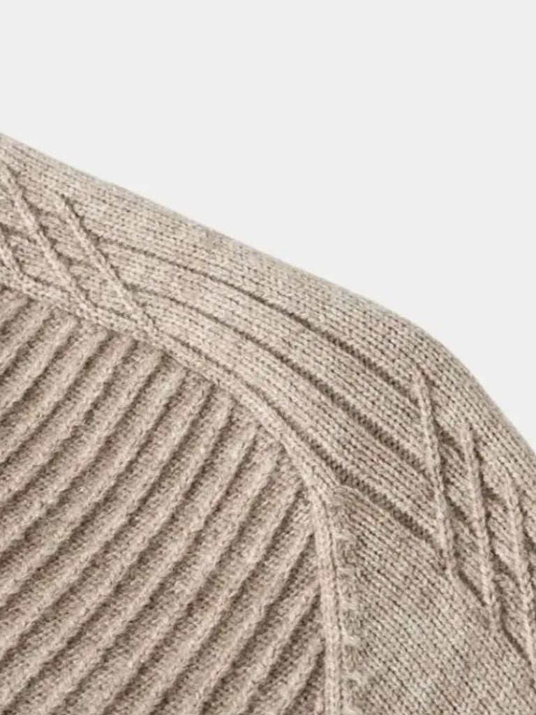 Pullover in lana a righe con zip corta - Aurelio Club