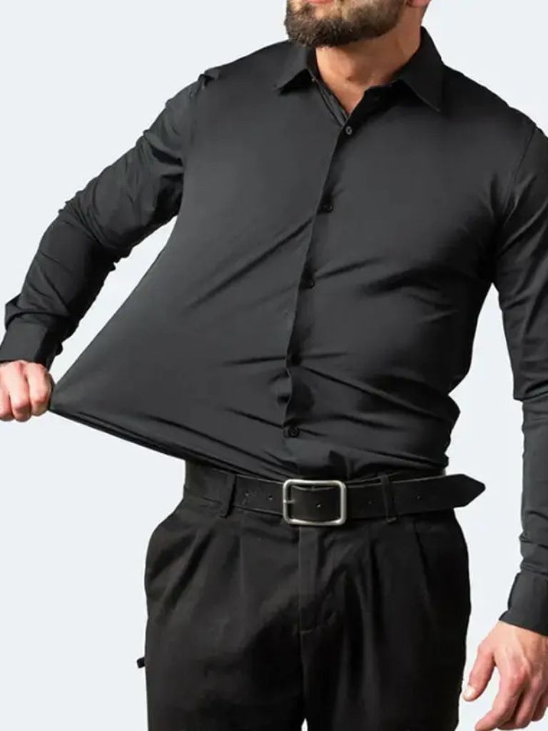 Camicia elasticizzata a maniche lunghe con vita sagomata - Aurelio Club