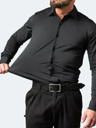 Camicia elasticizzata a maniche lunghe con vita sagomata - Aurelio Club