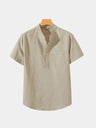 Camicia Wellspring in lino con collo serafino - Aurelio Club