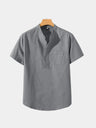 Camicia Wellspring in lino con collo serafino - Aurelio Club