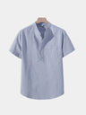 Camicia Wellspring in lino con collo serafino - Aurelio Club