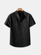 Camicia Wellspring in lino con collo serafino - Aurelio Club