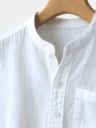 Camicia Wellspring in lino con collo serafino - Aurelio Club