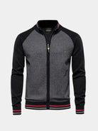 Cardigan bicolore in misto cotone con zip - Aurelio Club