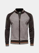 Cardigan bicolore in misto cotone con zip - Aurelio Club